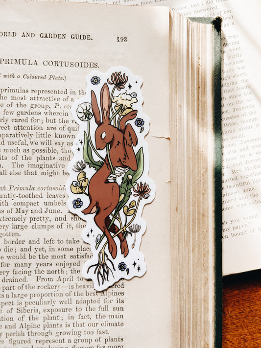 Spring Hare | Waterproof Vinyl Sticker | 4"